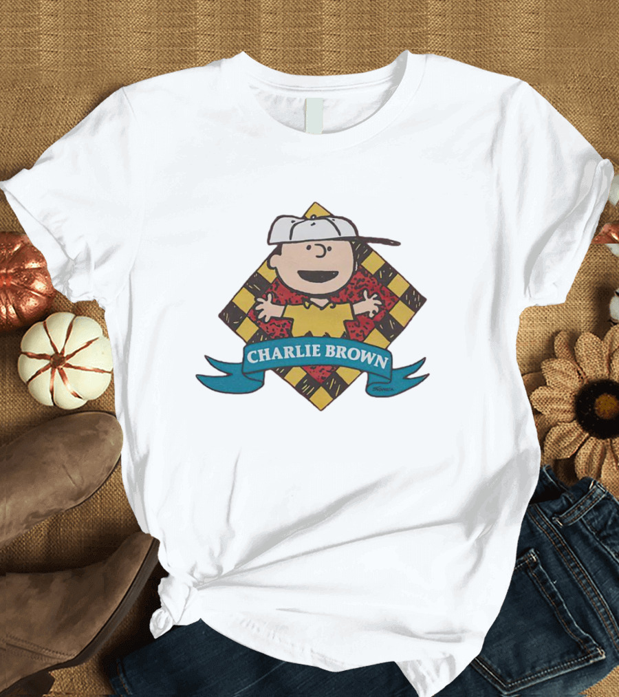 Charlie Brown Peanuts Diamond Pattern Comic T-Shirt