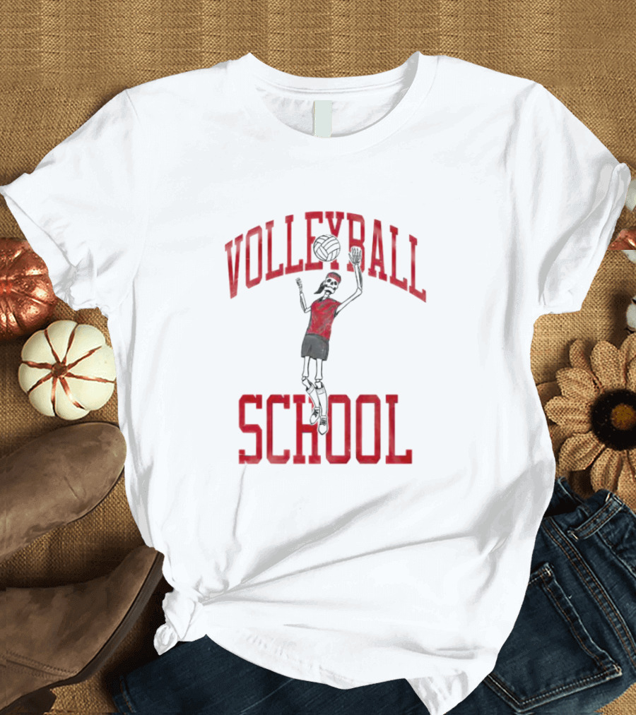 Nebraska Volleyball School Skeleton Player T-Shirt