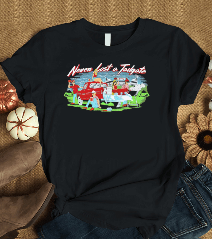 Never Lost A Tailgate Columbia Classic Truck And Party Scene T-Shirt
