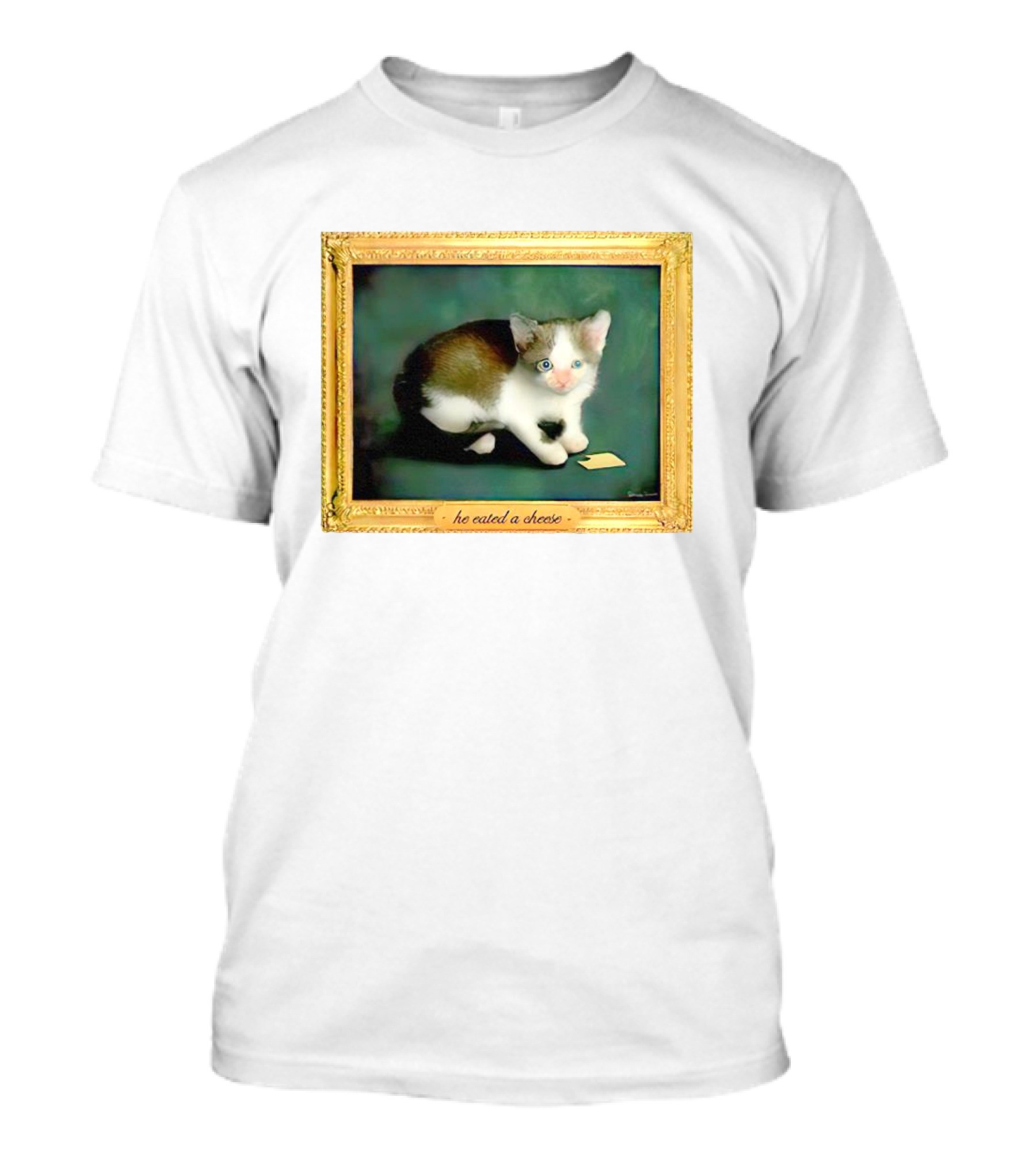 Cat He Eated A Cheese Framed T-Shirt