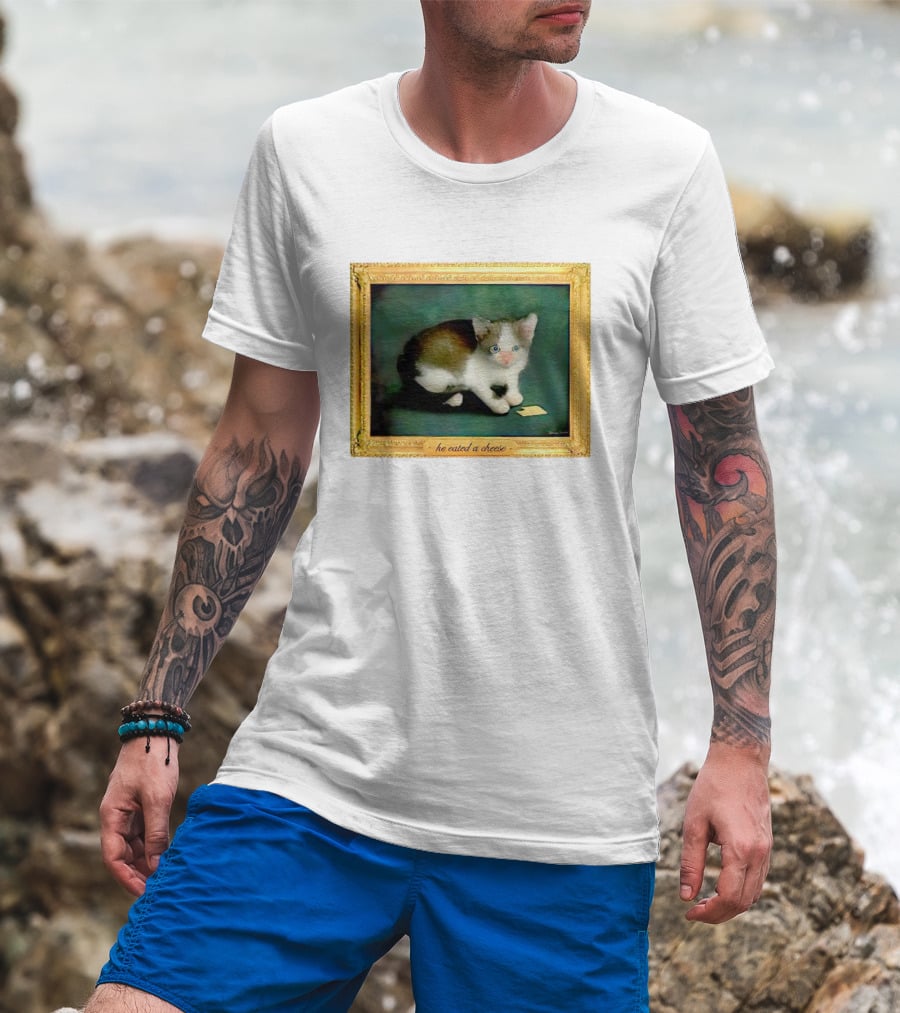Cat He Eated A Cheese Framed T-Shirt
