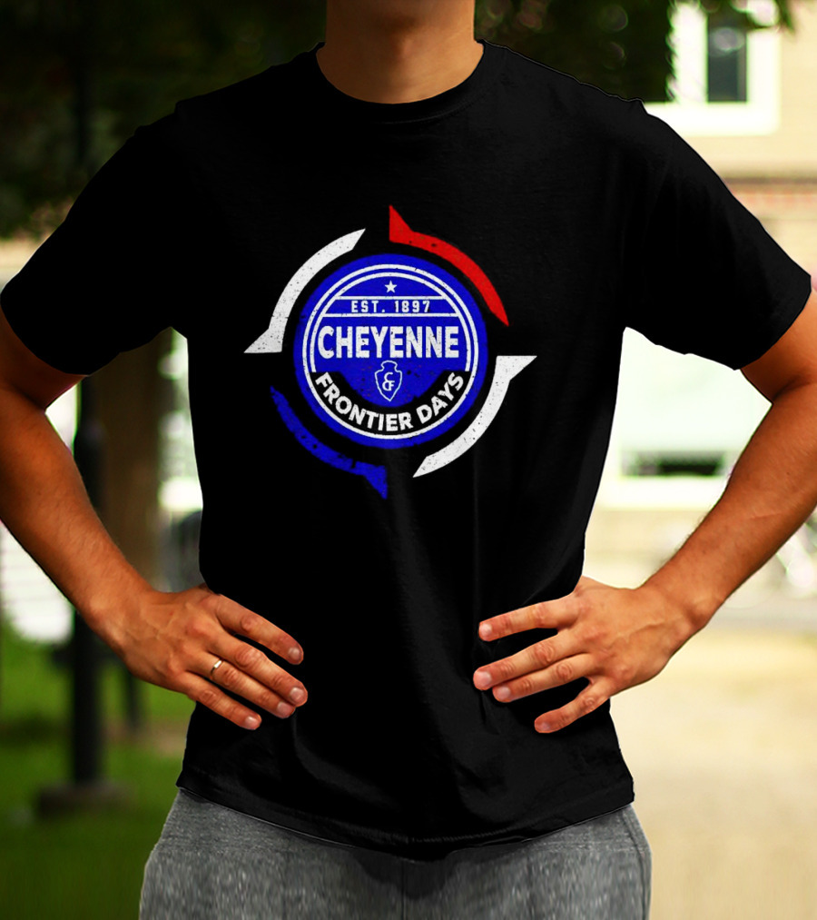 Cheyenne Frontier Days Est 1897 Circular Emblem Red White Blue T-Shirt