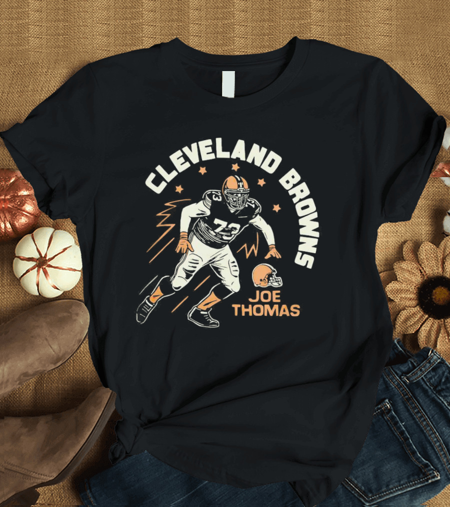 Cleveland Browns Joe Thomas 73 Football Star Icon Run T-Shirt