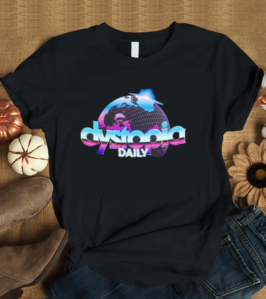 Dystopia Daily Retro Futuristic Globe T-Shirt
