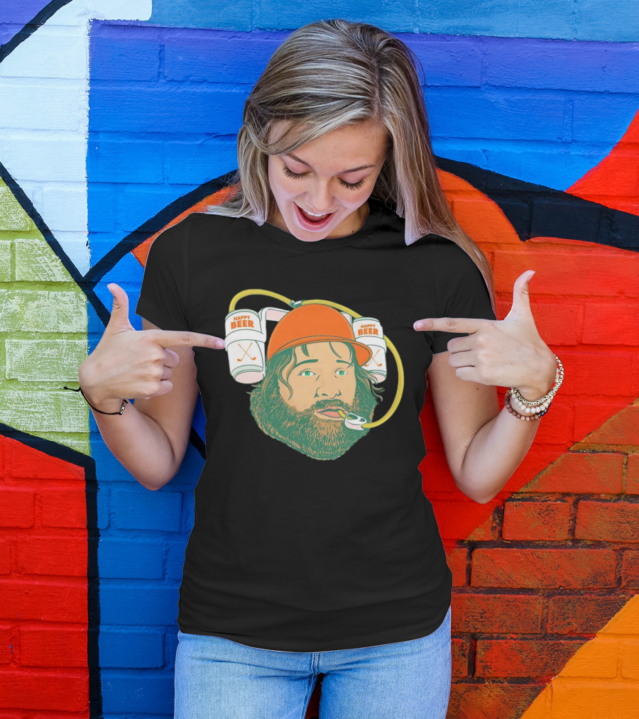 Happy Beer Man Drinks Beer With Helmet And Straws T-Shirt