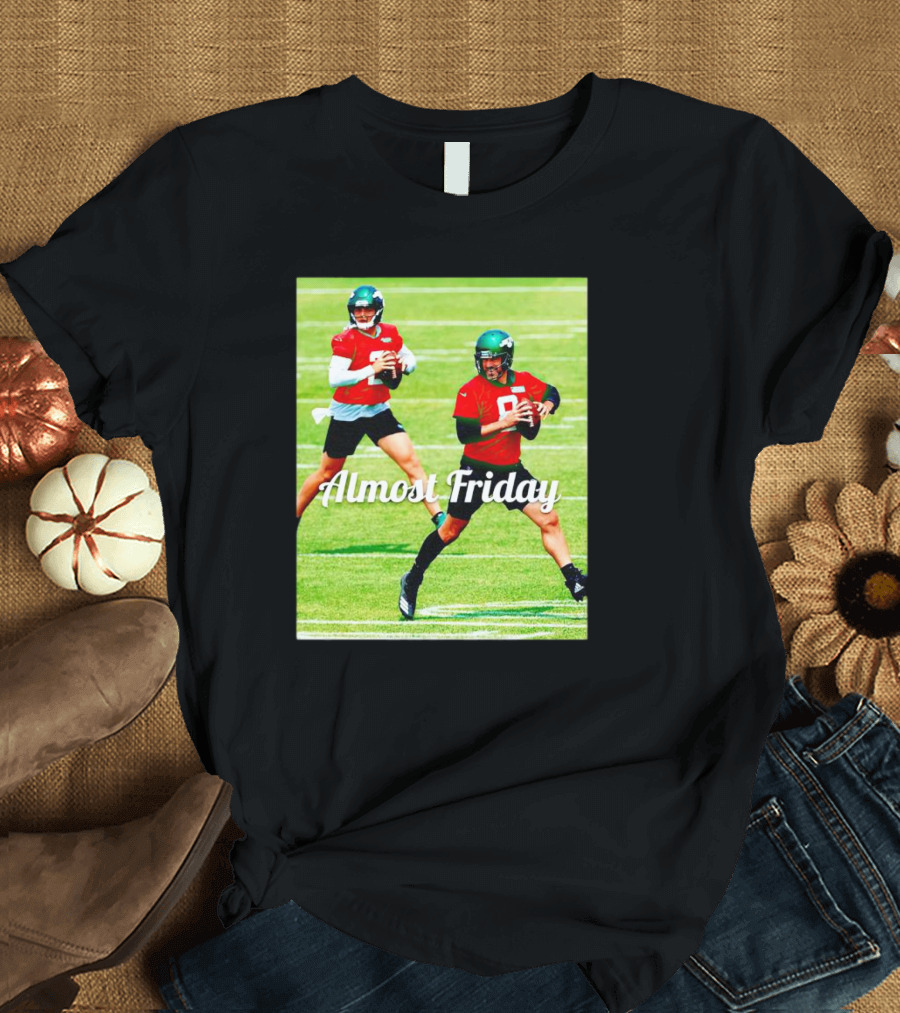 Almost Friday Quarterbacks Zach Wilson Aaron Rodgers New York Jets T-Shirt