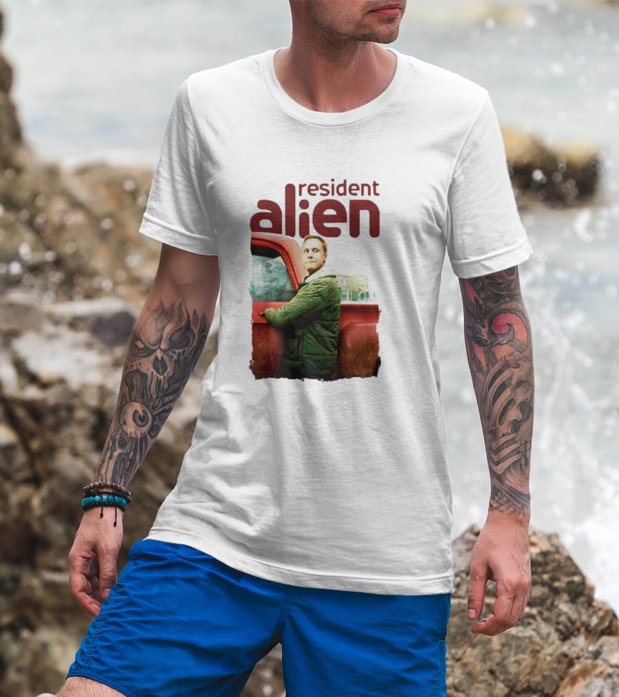 Resident Alien Christmas Truck Scene T-Shirt