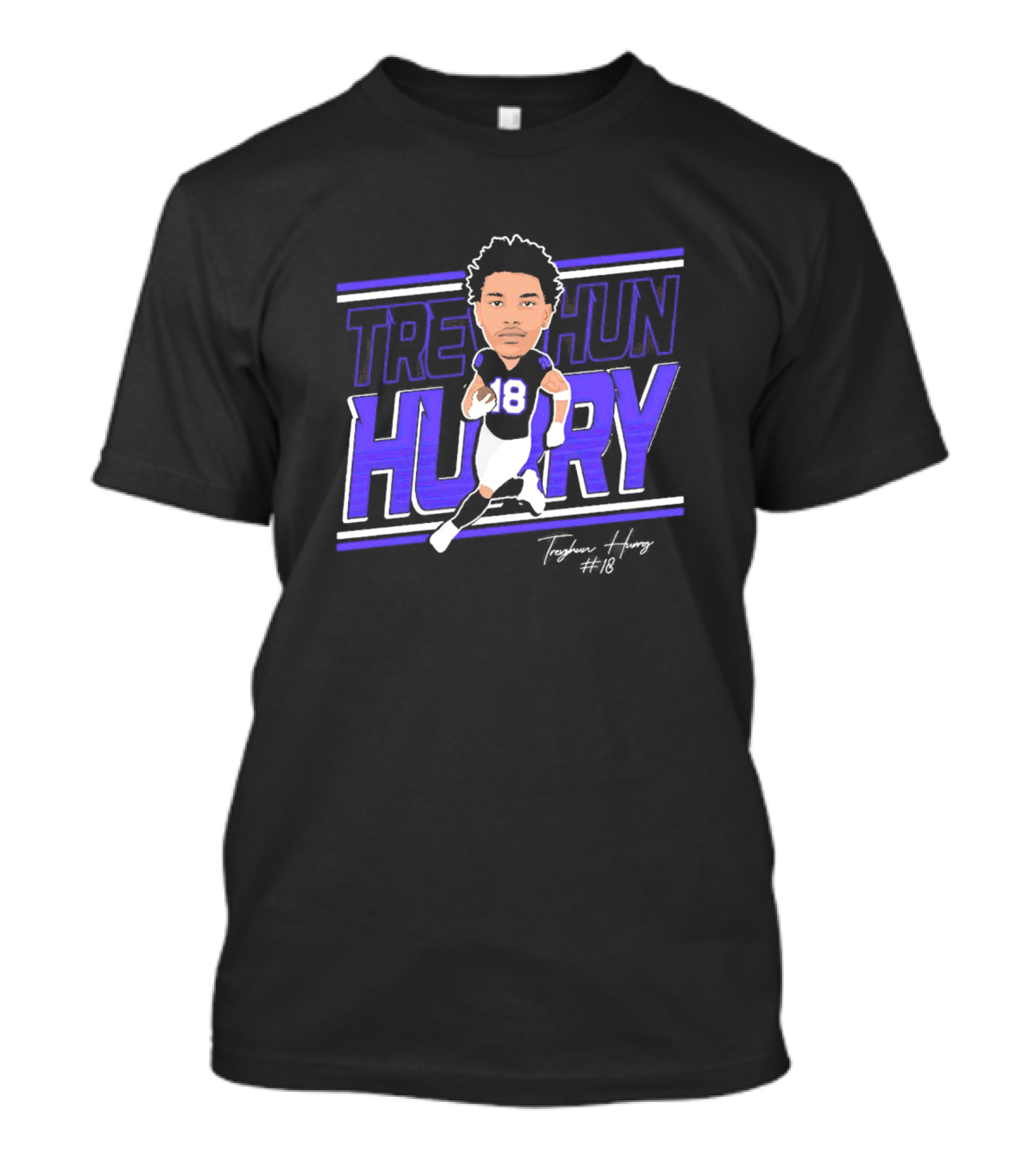 Treyshun Hurry #18 Support Weber State Wide Receiver T-Shirt