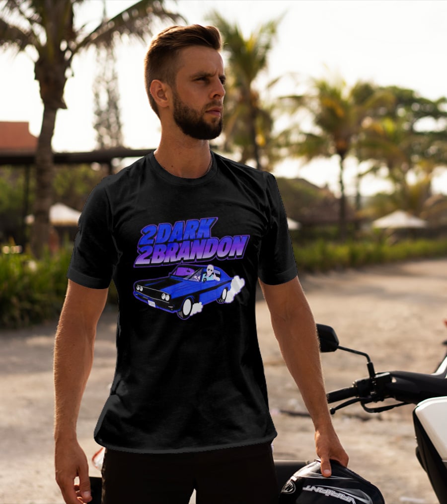 2 Dark 2 Brandon Purple Car Graphic With Driving Character T-Shirt