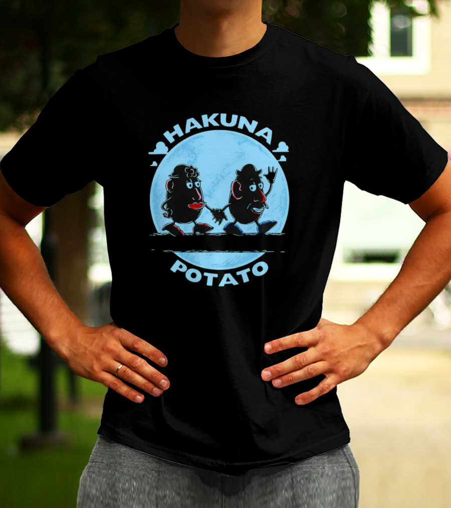 Hakuna Potato Walking Pastel Moon T-Shirt