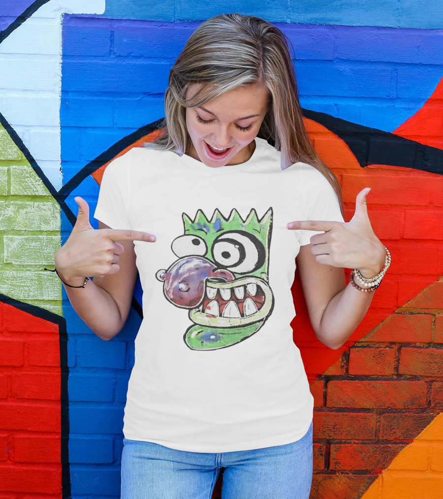 Hypno Eggplant Cartoon Fusion Character With Whimsical Eyes And Grinning Teeth T-Shirt