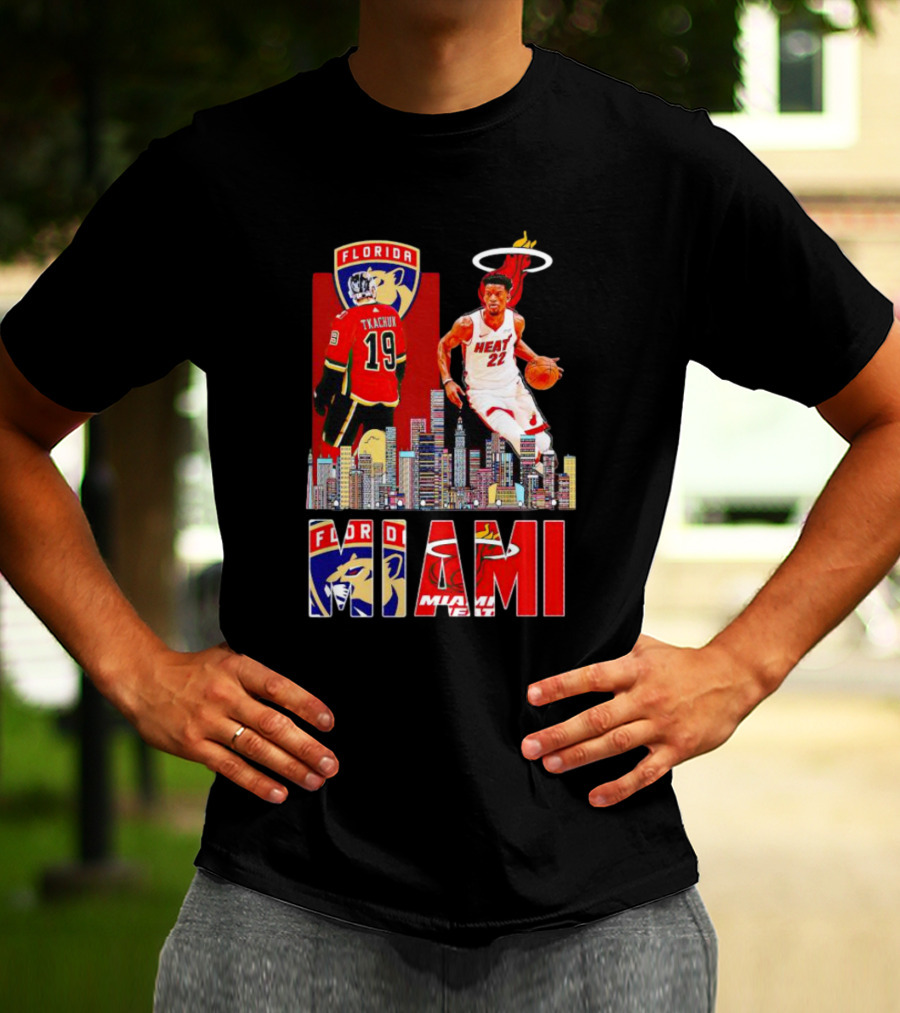 Florida Panthers Tkachuk Miami Heat Jimmy Butler Skyline T-Shirt