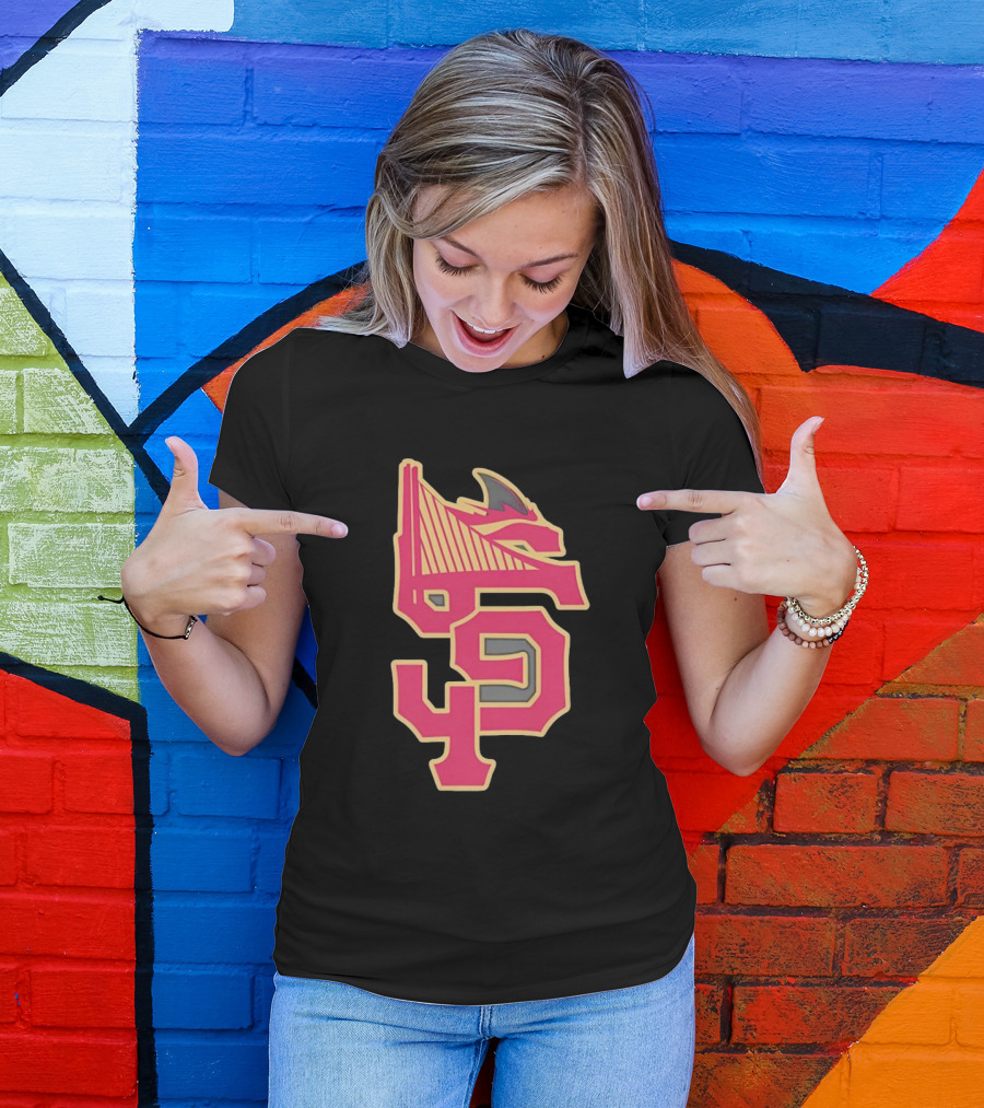 San Francisco 49ers Giants Sharks Warriors Golden Gate Bridge T-Shirt