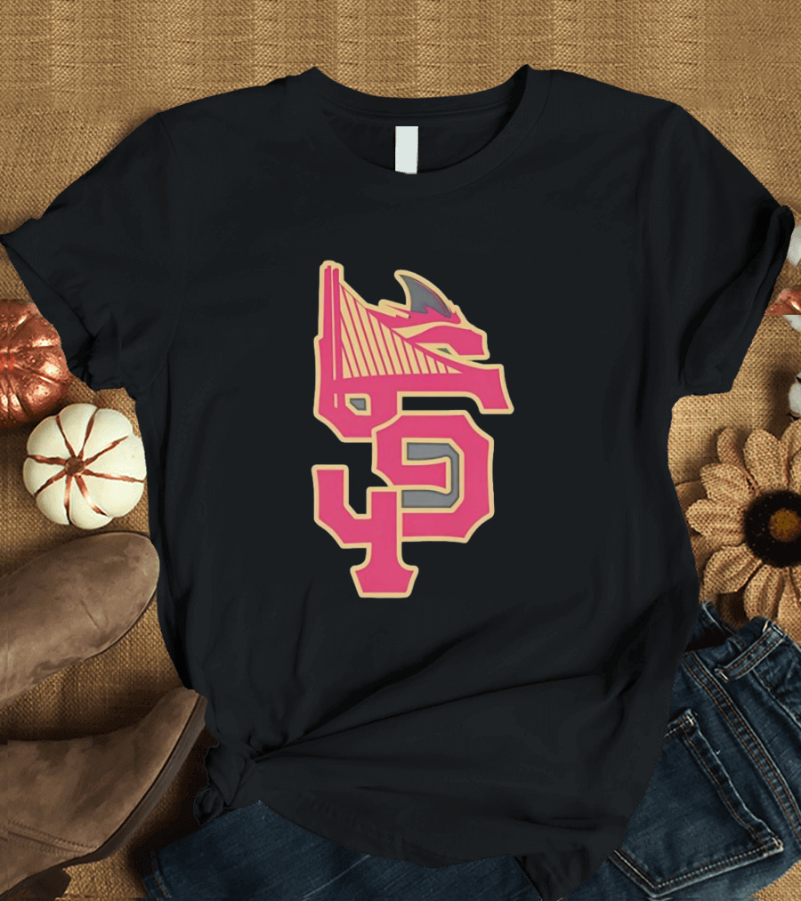 San Francisco 49ers Giants Sharks Warriors Golden Gate Bridge T-Shirt