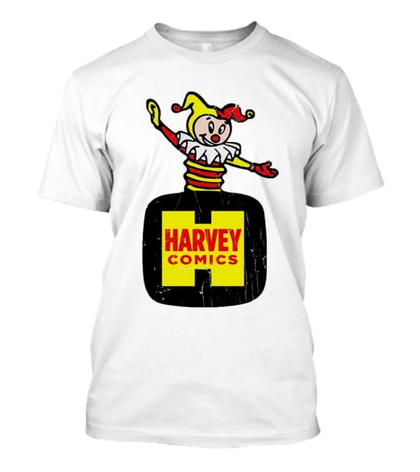 Harvey Comics Jester Logo With Classic Joker Colors T-Shirt