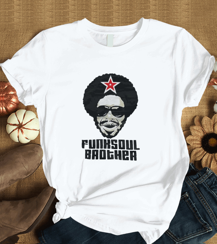 Funk Soul Brother Afro Star Retro Vintage T-Shirt
