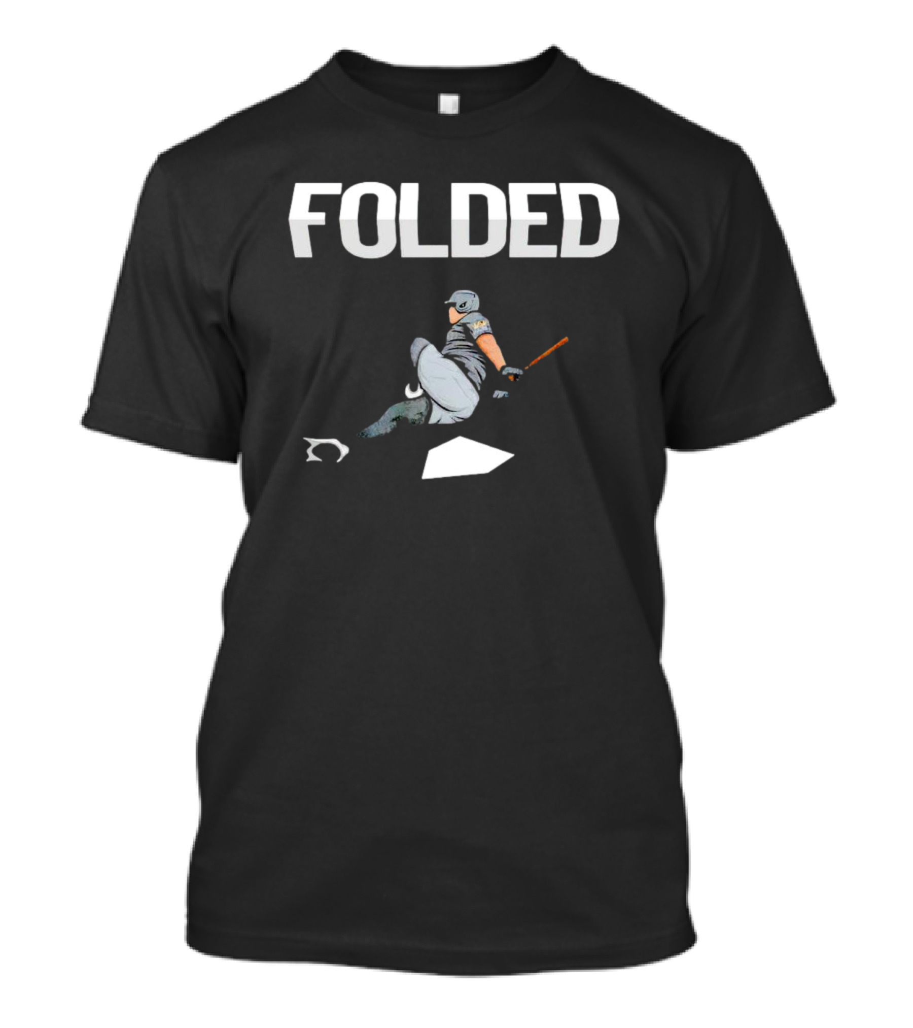Kingofjuco Folded Baseball Slide T-Shirt