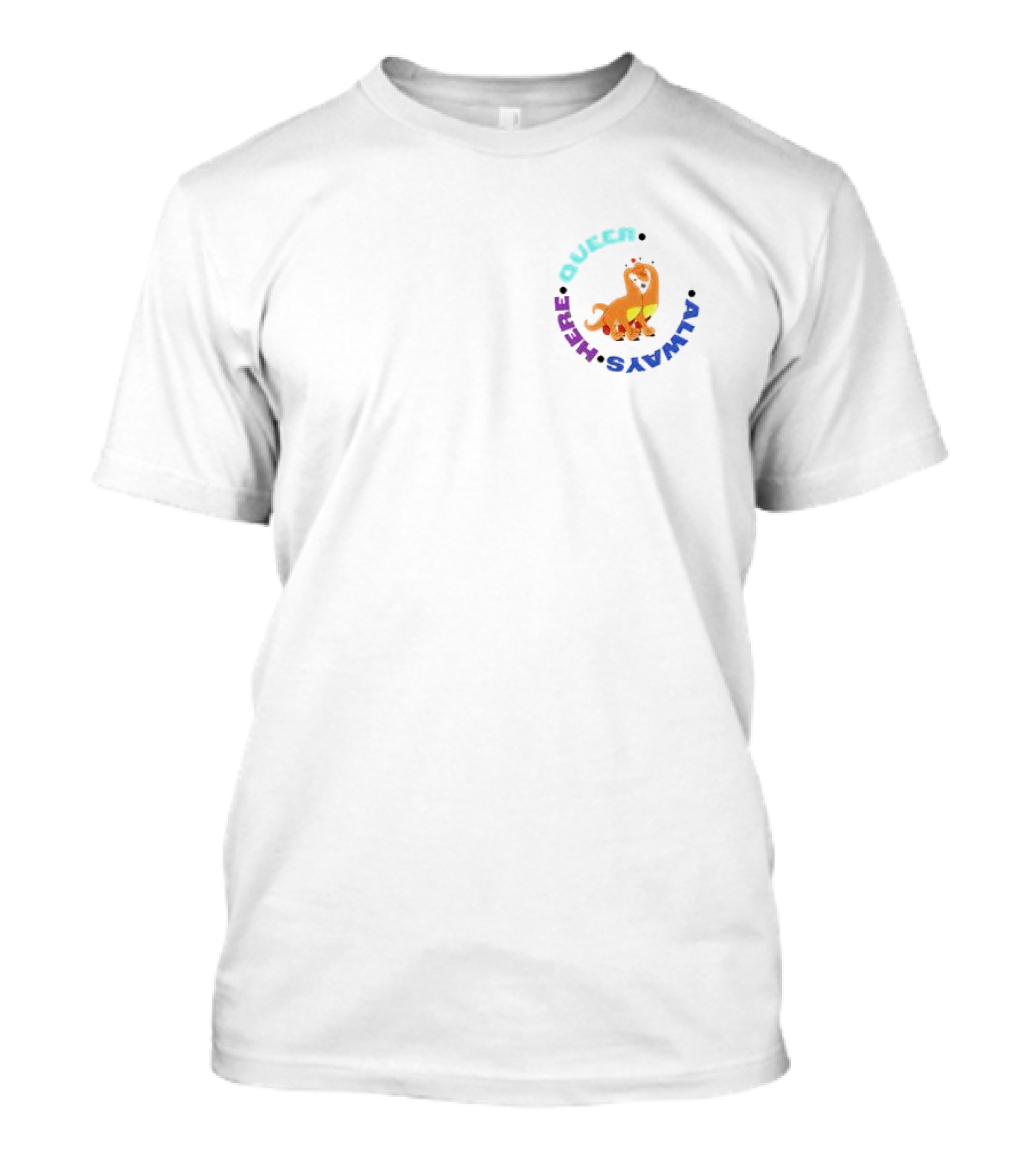 Queer Was Always Here Rainbow Dinosaur Circle T-Shirt