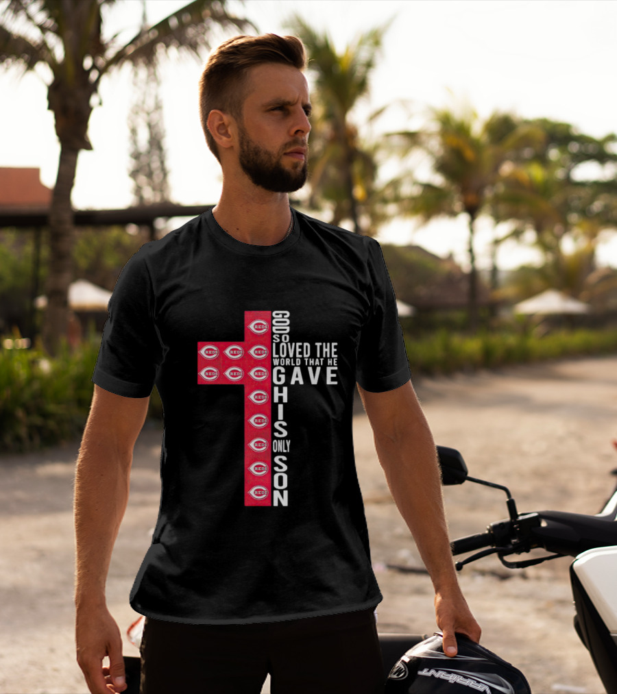 Reds God So Loved The World That He Gave His Only Son Cross T-Shirt
