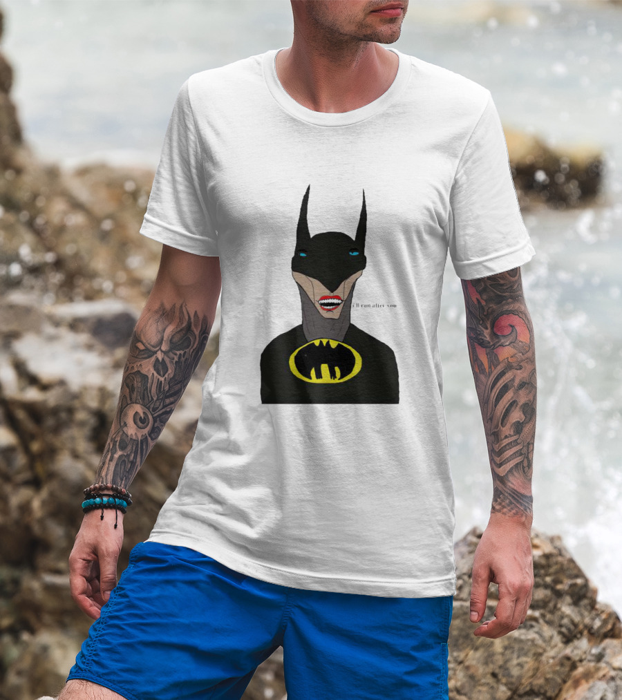 Batman I'll Run After You Joker-Inspired Face With Iconic Bat T-Shirt