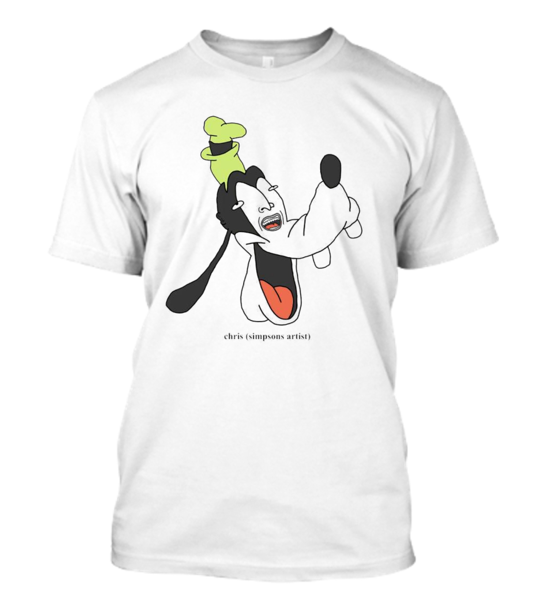 Goofy Chris Simpsons Artist Black T-Shirt