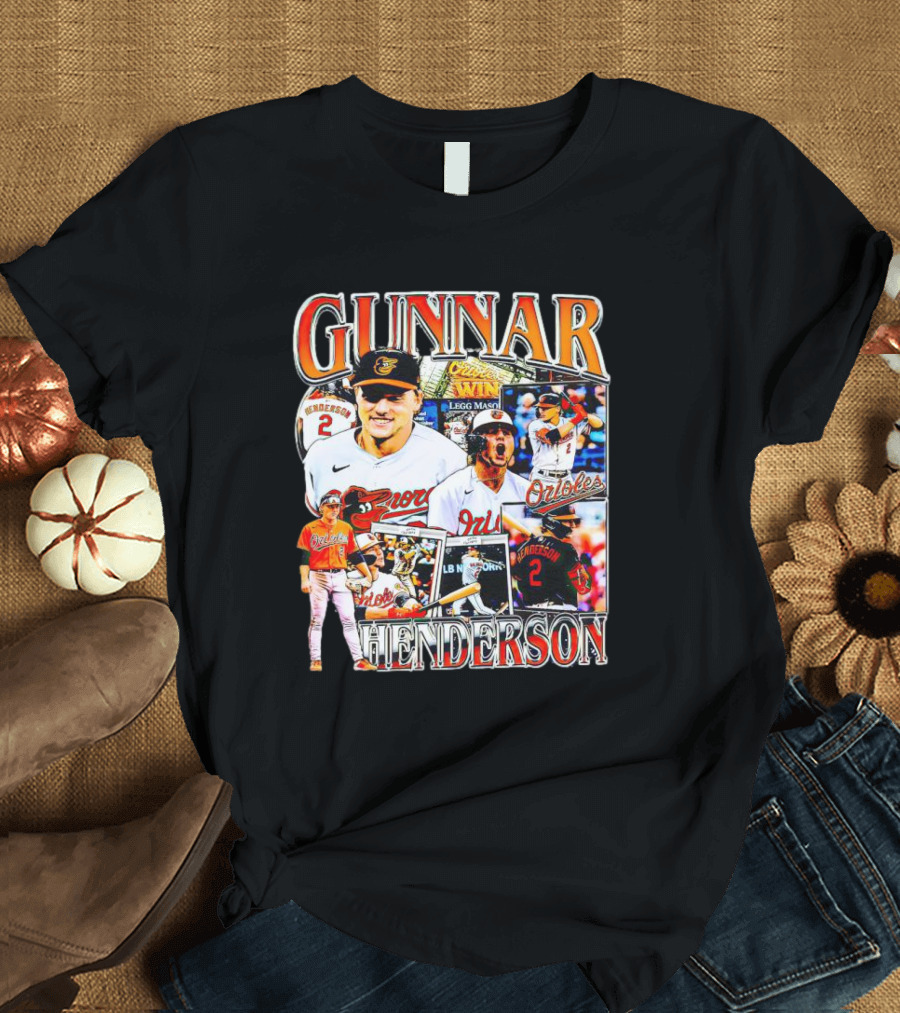 Gunnar Henderson Orioles Collage MLB Rookie Orioles Win Orioles Legend T-Shirt