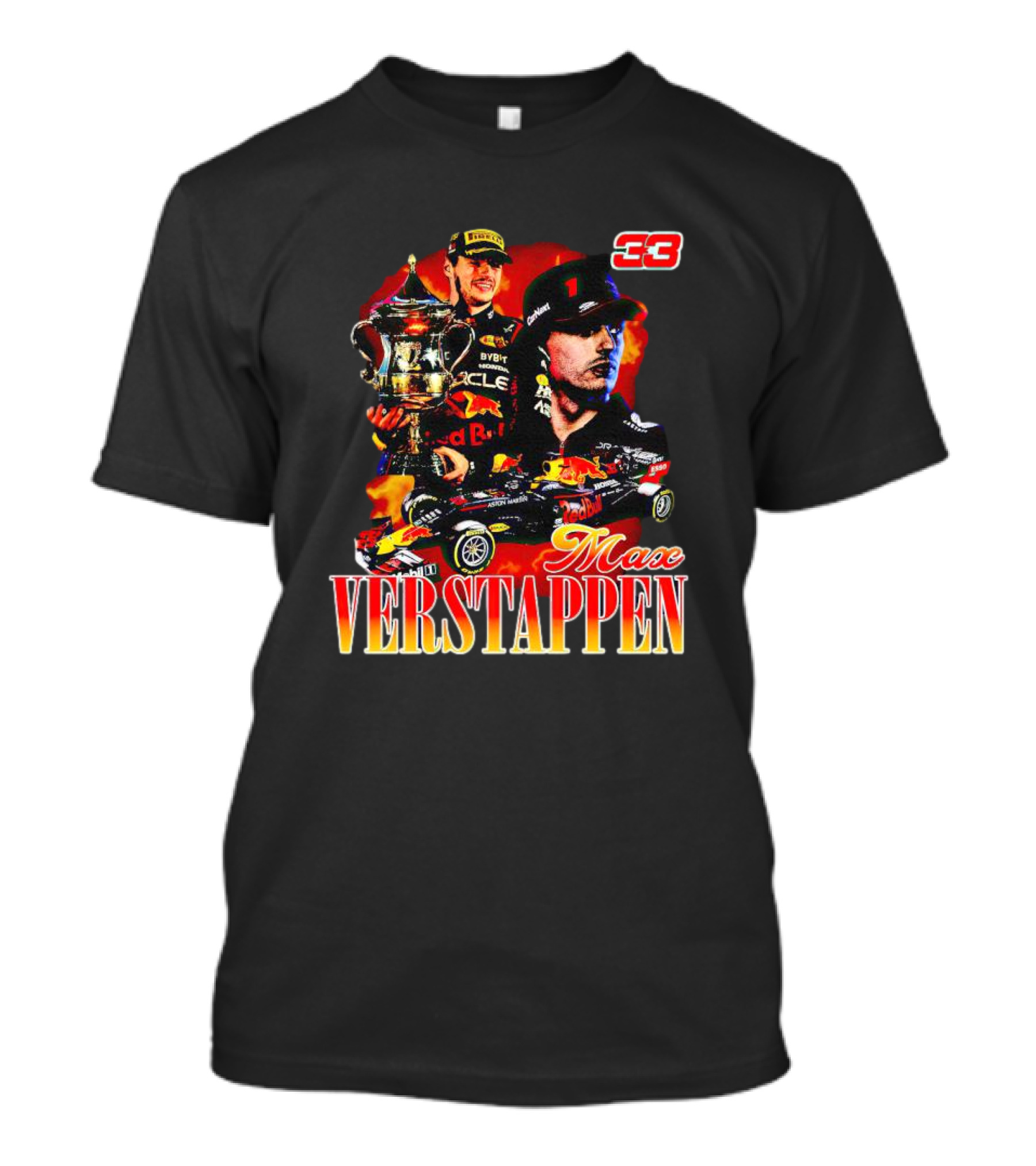 Max Verstappen Red Bull Racing Champion 33 Collage T-Shirt