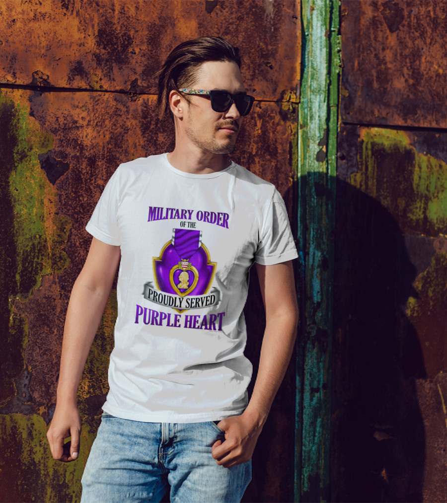 Military Order Of The Proudly Served Purple Heart Honor Emblem T-Shirt