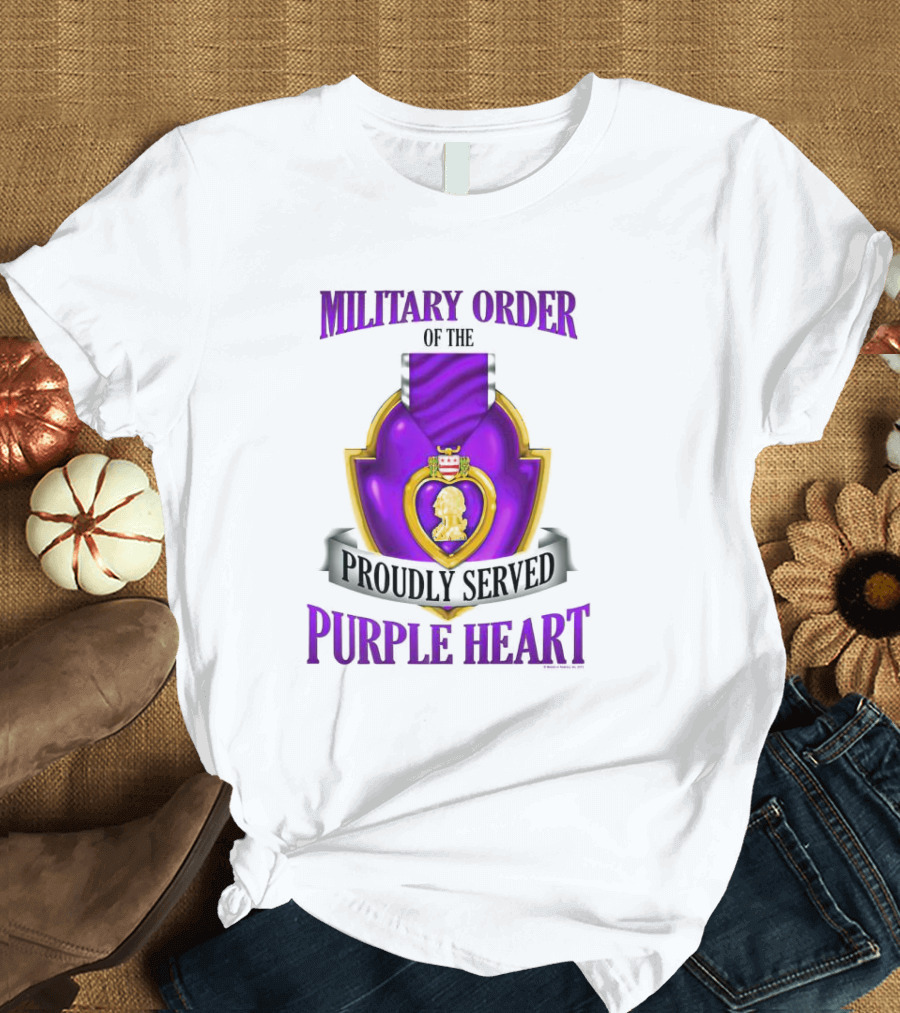 Military Order Of The Proudly Served Purple Heart Honor Emblem T-Shirt