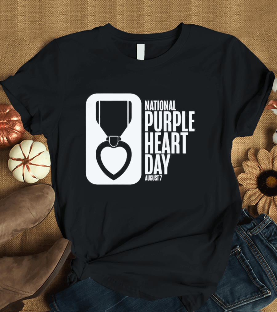 National Purple Heart Day August 7 Iconic Medal T-Shirt