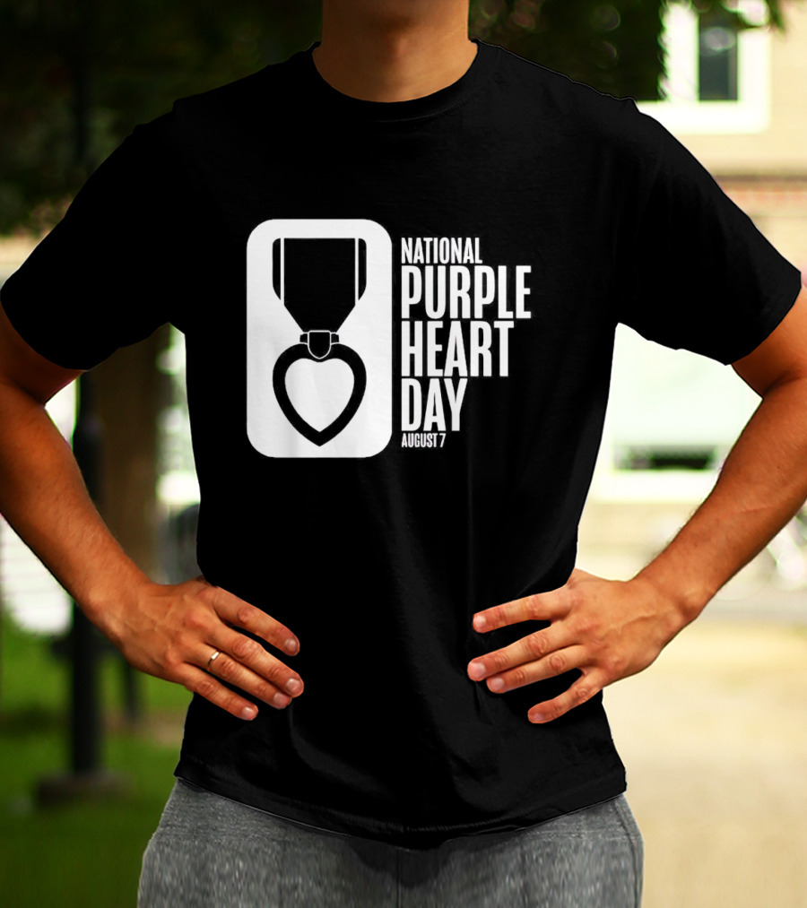 National Purple Heart Day August 7 Iconic Medal T-Shirt