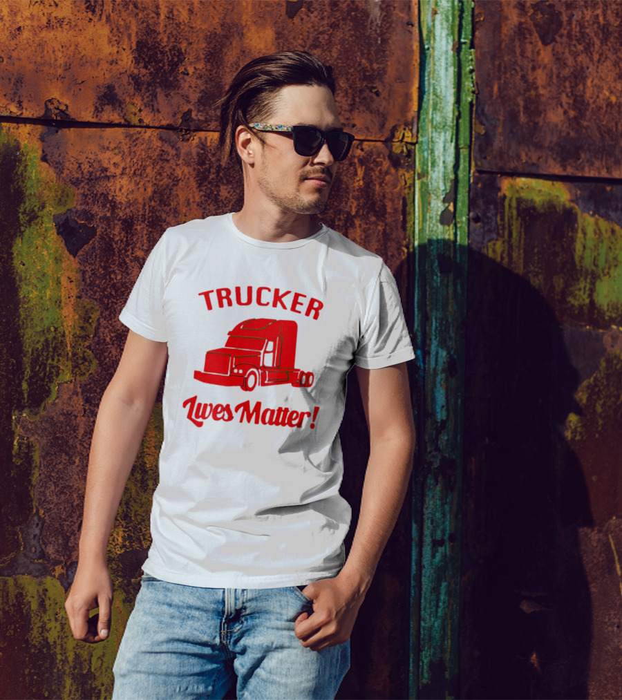 Trucker Lives Matter Bold Red Semi-Truck T-Shirt