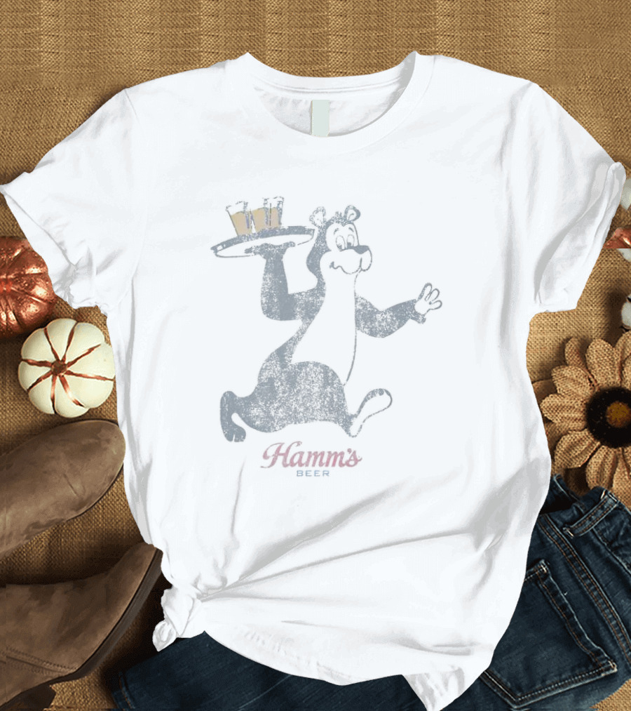 Hamm's Beer Bear Serving Drinks T-Shirt