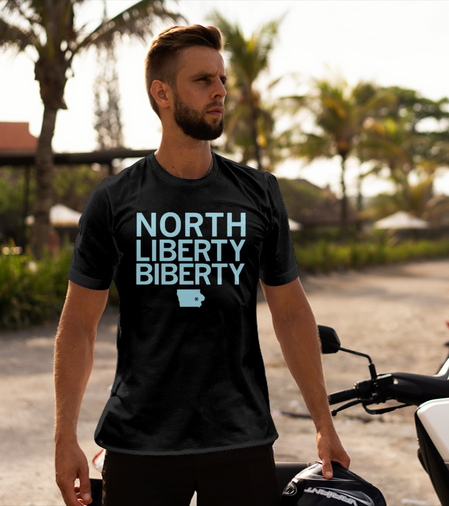 North Liberty Biberty Iowa Map T-Shirt