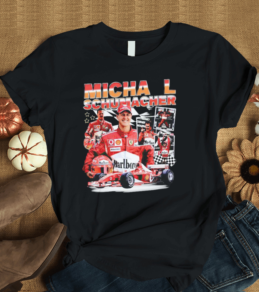 Michael Schumacher F1 Racing Legend Ferrari Champion Collage T-Shirt