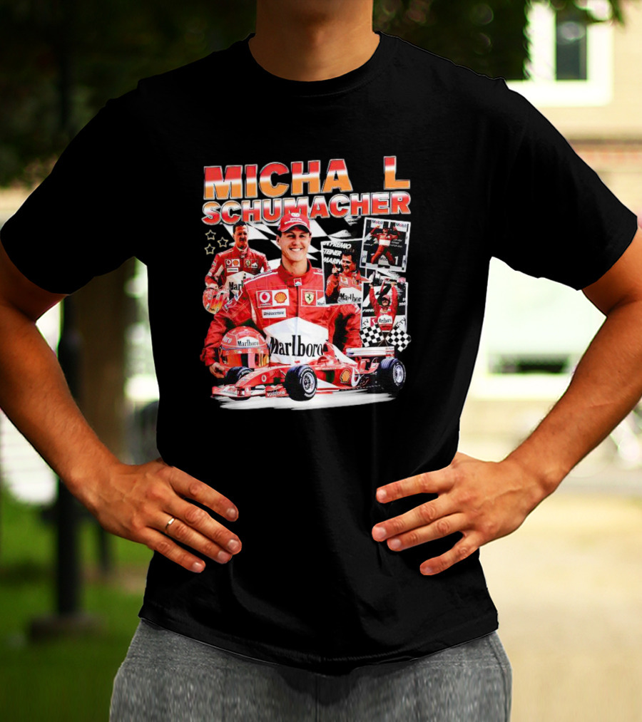 Michael Schumacher F1 Racing Legend Ferrari Champion Collage T-Shirt