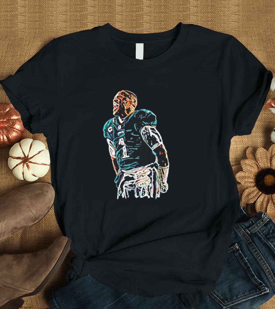 Jalen Hurts Philadelphia Football Star Dynamic Pose T-Shirt
