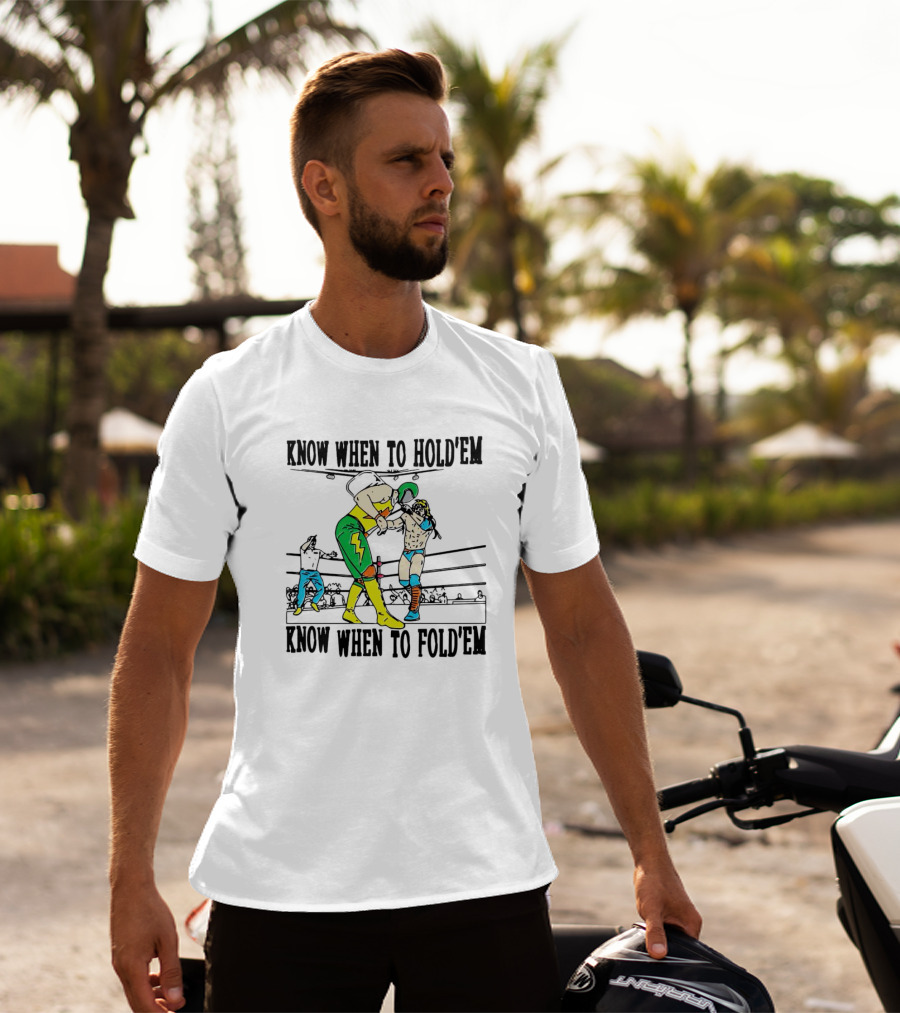 Know When To Hold’em Know When To Fold’em Boxing Match Scene T-Shirt