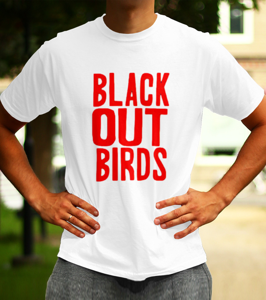 Louisville Black Out Birds Bold Red Text T-Shirt