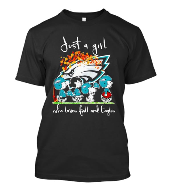 Peanuts Characters Just A Girl Who Loves Fall And Eagles T-Shirt