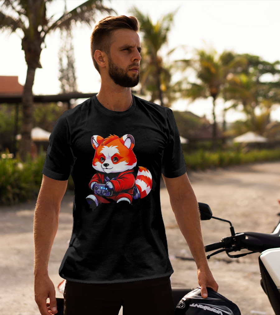 Gaming Red Panda Playing Video Games T-Shirt