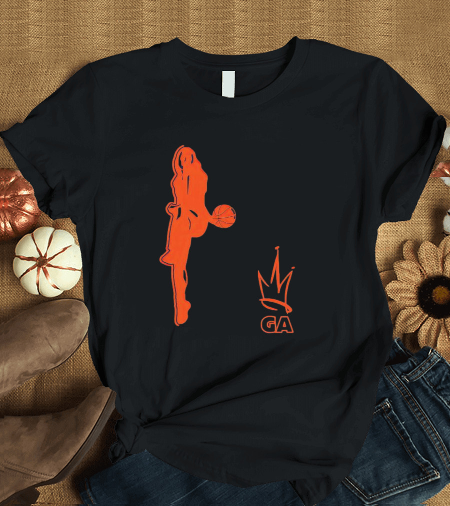 Georgia Amoore GA Basketball Silhouette With Crown T-Shirt