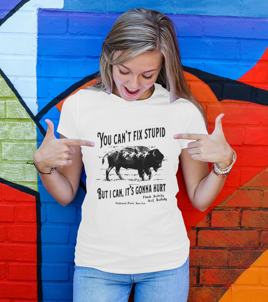 You Can't Fix Stupid But I Can, It's Gonna Hurt Think Safety Act Safely National Park Service T-Shirt
