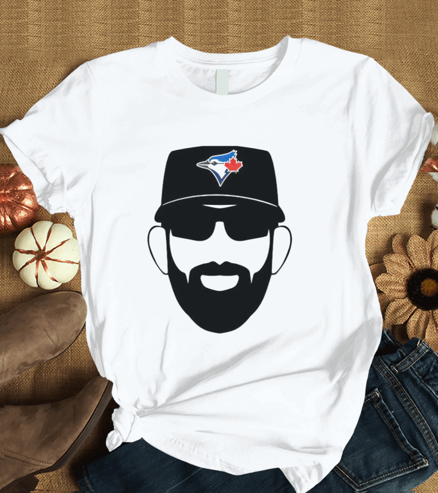 Toronto Blue Jays Jose Bautista Honda Level Of Excellent Blue Jay Logo Hat And Beard T-Shirt