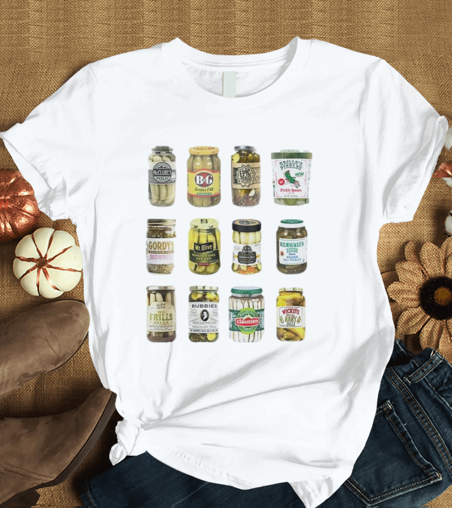 Canned McClure's B&G Epic Rick's Gordy's Mt. Olive Trader Joe's Milwaukee's Hoofer's Mother Flills Bubbies Claussen Wickles Pickles Pickle Lovers T-Shirt