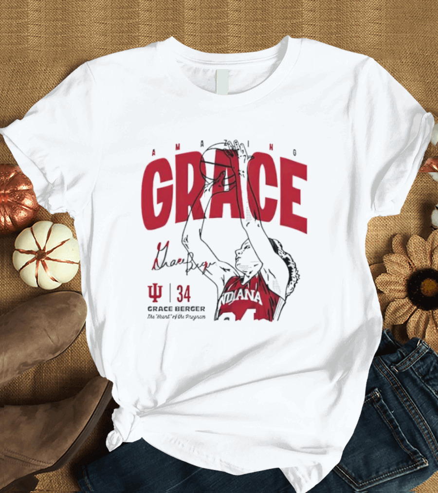 Amazing Grace Berger Indiana Fever 34 The Heart Of The Program Basketball T-Shirt