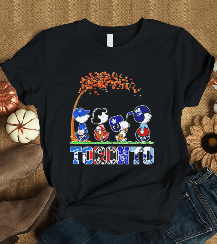 Toronto Sports Teams Autumn Peanuts Characters T-Shirt