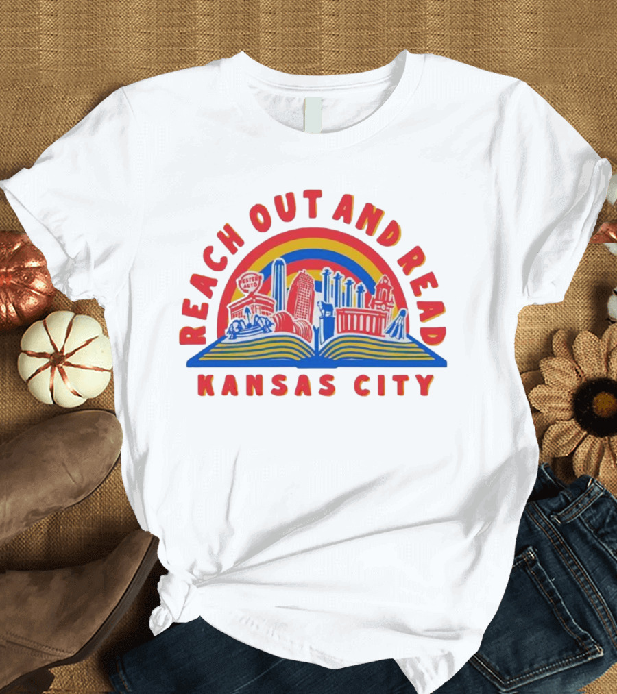 Reach Out And Read Kansas City Skyline With Book T-Shirt