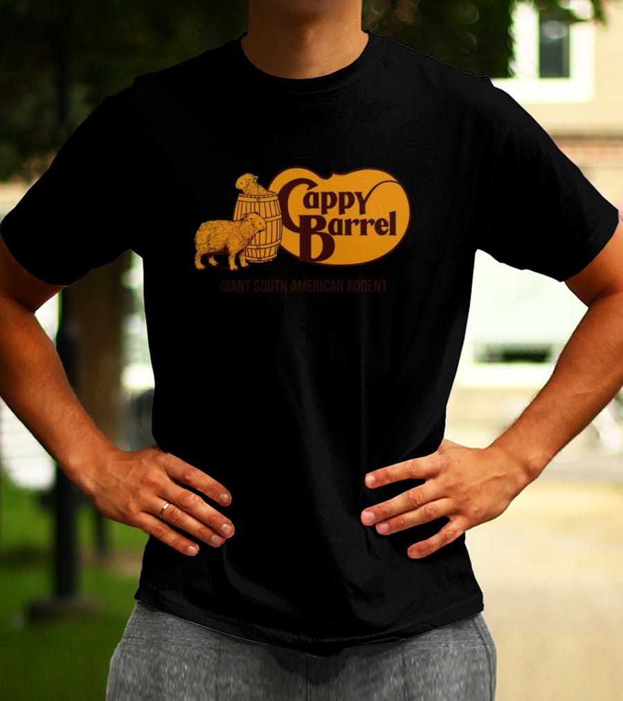 Cappy Barrel Giant South American Rodent Capybara Duo T-Shirt