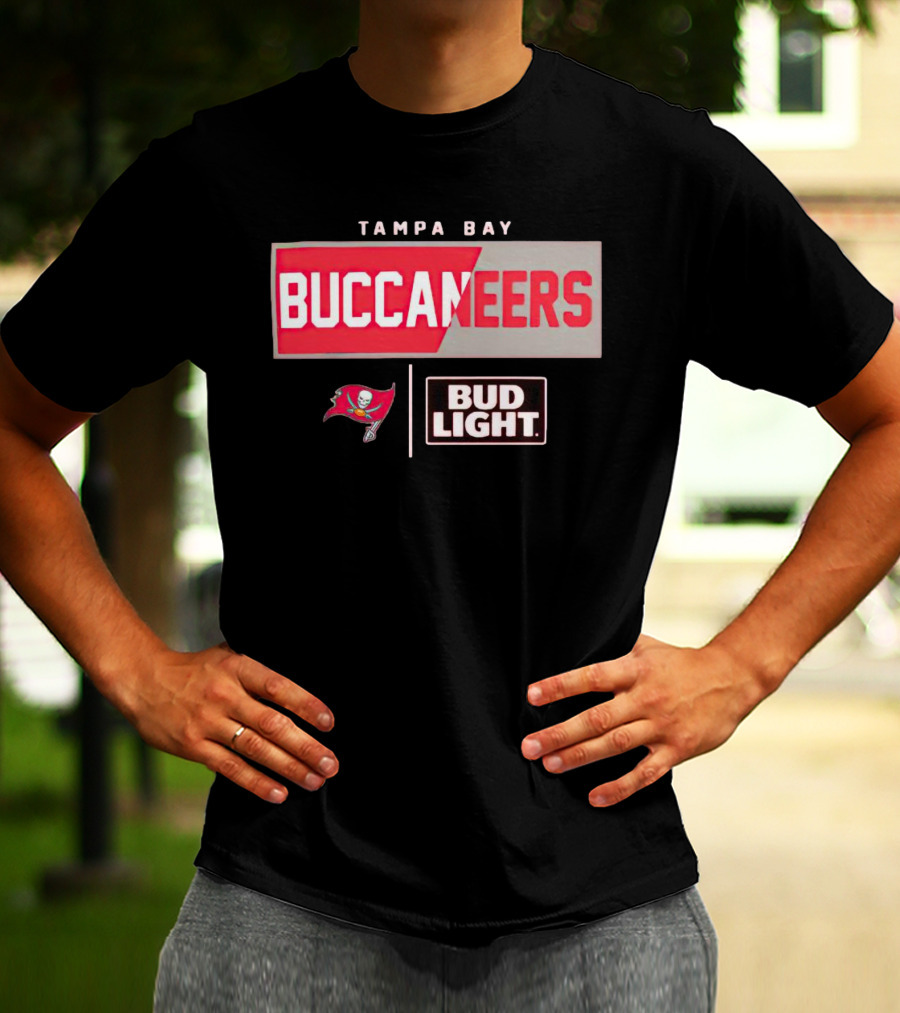 Tampa Bay Buccaneers Bud Light NFL Team Logo Collaboration T-Shirt